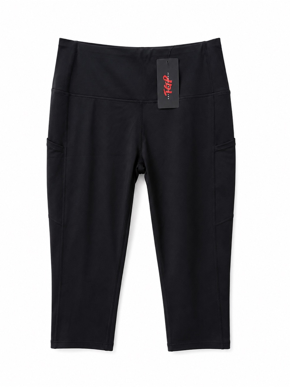 The Gym People Black High Waist Capri Leggings Pockets XL NWT